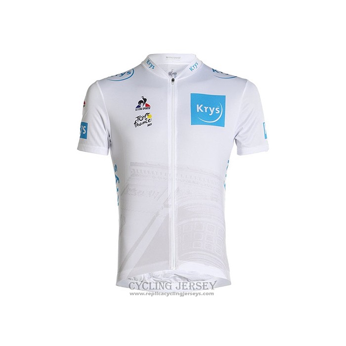 2021 Cycling Jersey Tour De France White Short Sleeve And Bib Short